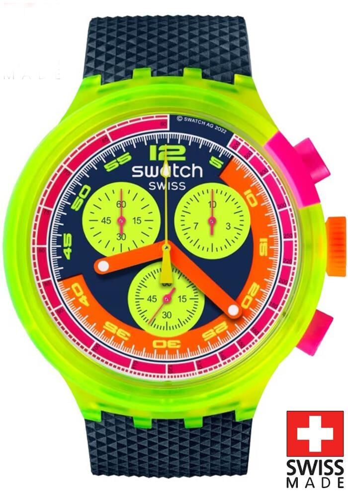 Swatch SB06J100 NEON TO THE MAX Kol Saati