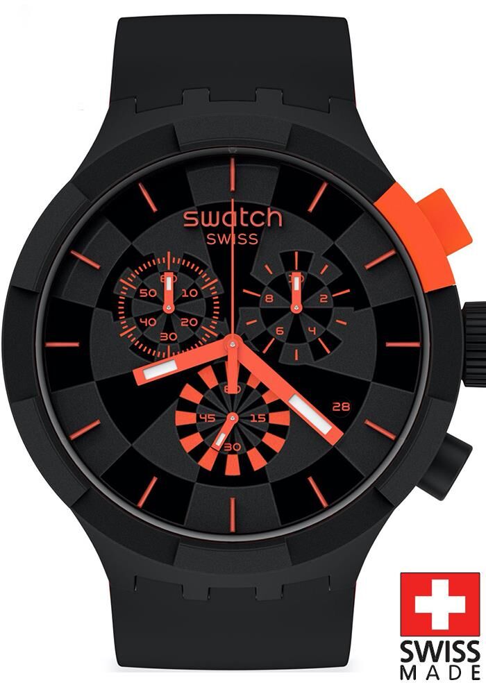 Swatch SB02B402 CHECKPOINT RED Kol Saati