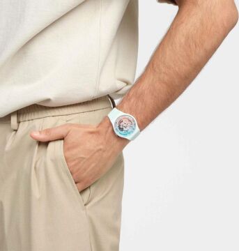 Swatch SO32S101 FLEETINGLY ICEBLUE Kol Saati