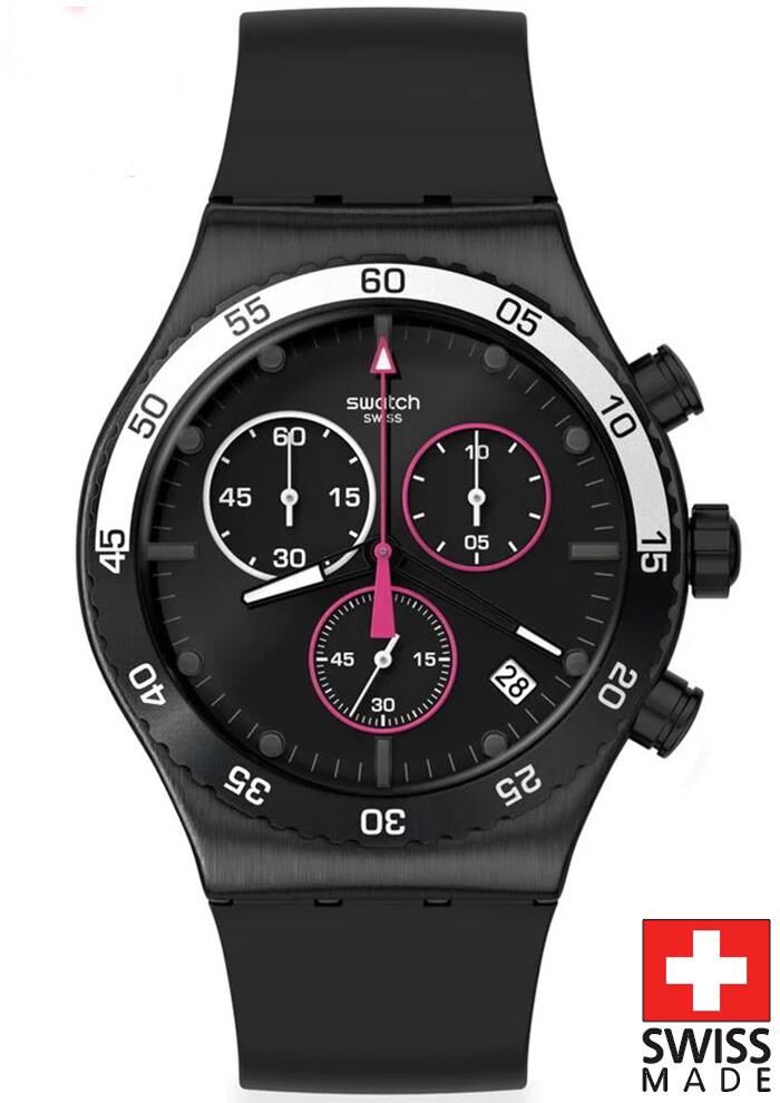 Swatch YVB413 MAGENTA AT NIGHT Erkek Kol Saati
