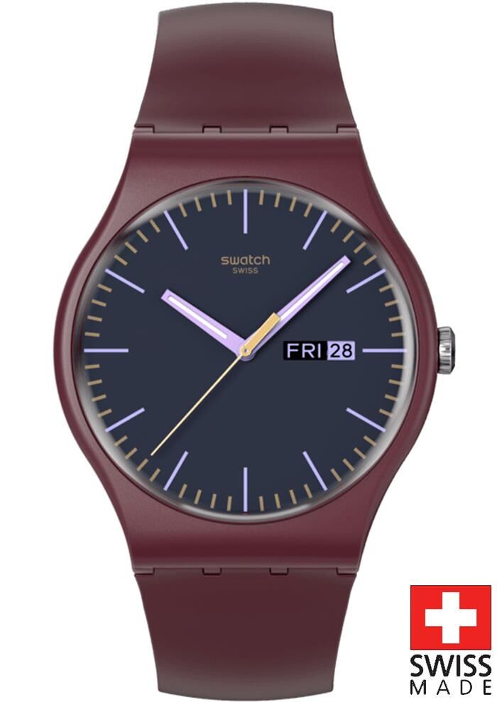 Swatch SO29R707 BURGUNDY BERRY Kol Saati