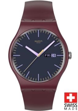 Swatch SO29R707 BURGUNDY BERRY Kol Saati