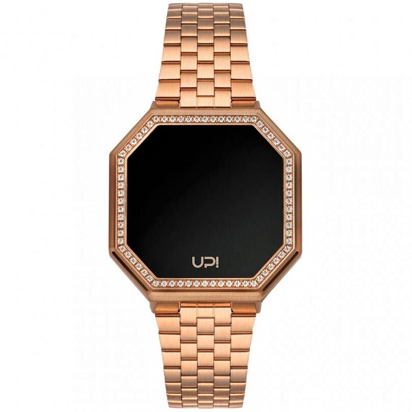 UP WATCH EDGE MINI SWAROVSKI SHINY ROSE GOLD KOL SAATİ