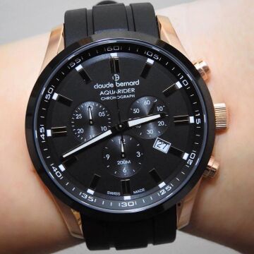 Claude Bernard 10222.37RNCA.NIR AQUARIDER CHRONOGRAPH Erkek Kol Saati