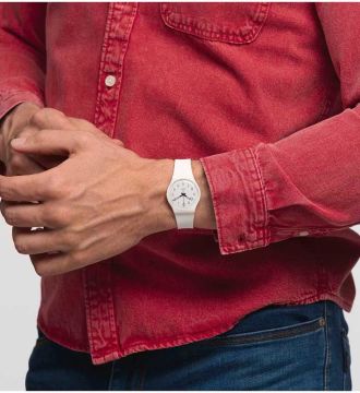 Swatch SO28W106-S14 WHITE BISHOP  Kol Saati