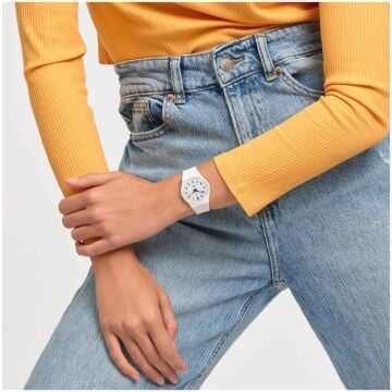 Swatch SO28W107-S14 JUST WHITE SOFT Kol Saati