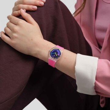 Swatch SO28K111 NEON PINK PODIUM Kol Saati